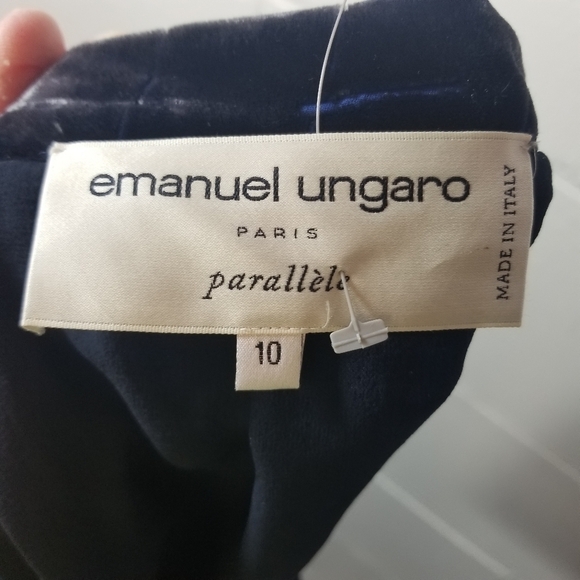 Vtg 90s y2k emanuel Ungaro printed blue velvet maxi skirt - Picture 2 of 8